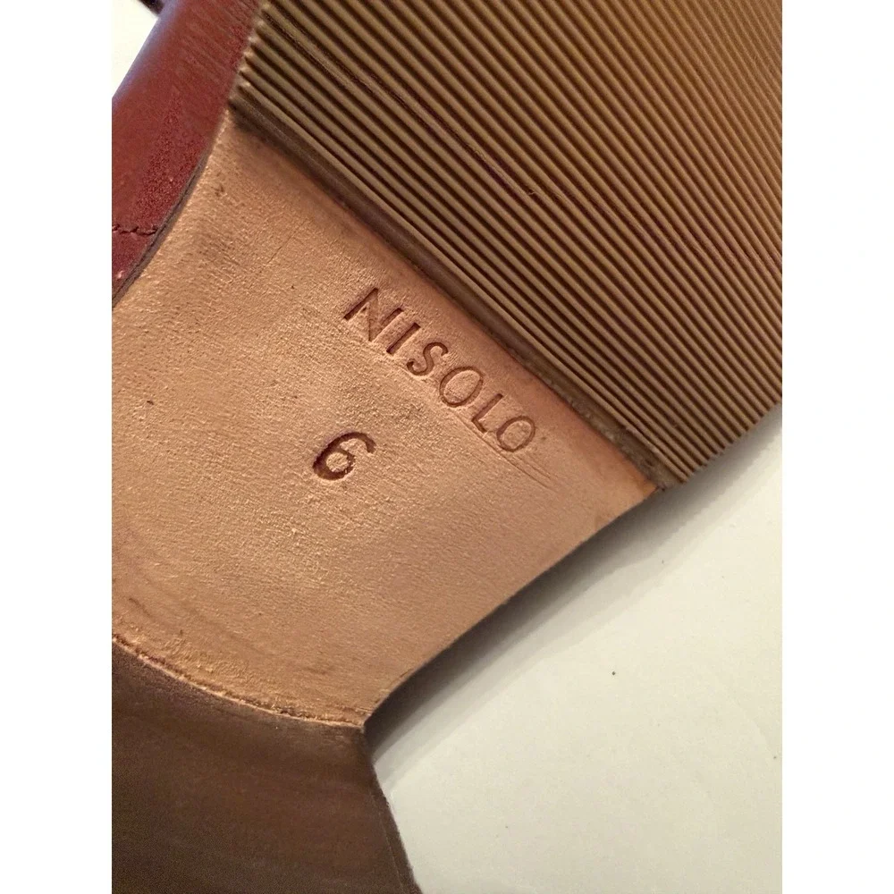 Nisolo Ankle Boot Mia Auburn Brown Leather Womens 6 New In Box